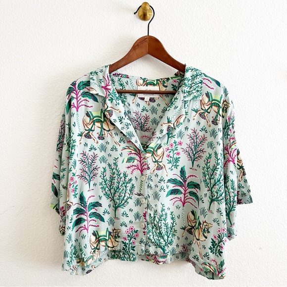 Printfresh Other - Printfresh Camel's Courtyard Print Pajama Top Small